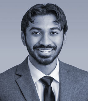 Black and White Photo of Nikhil Suraparaju